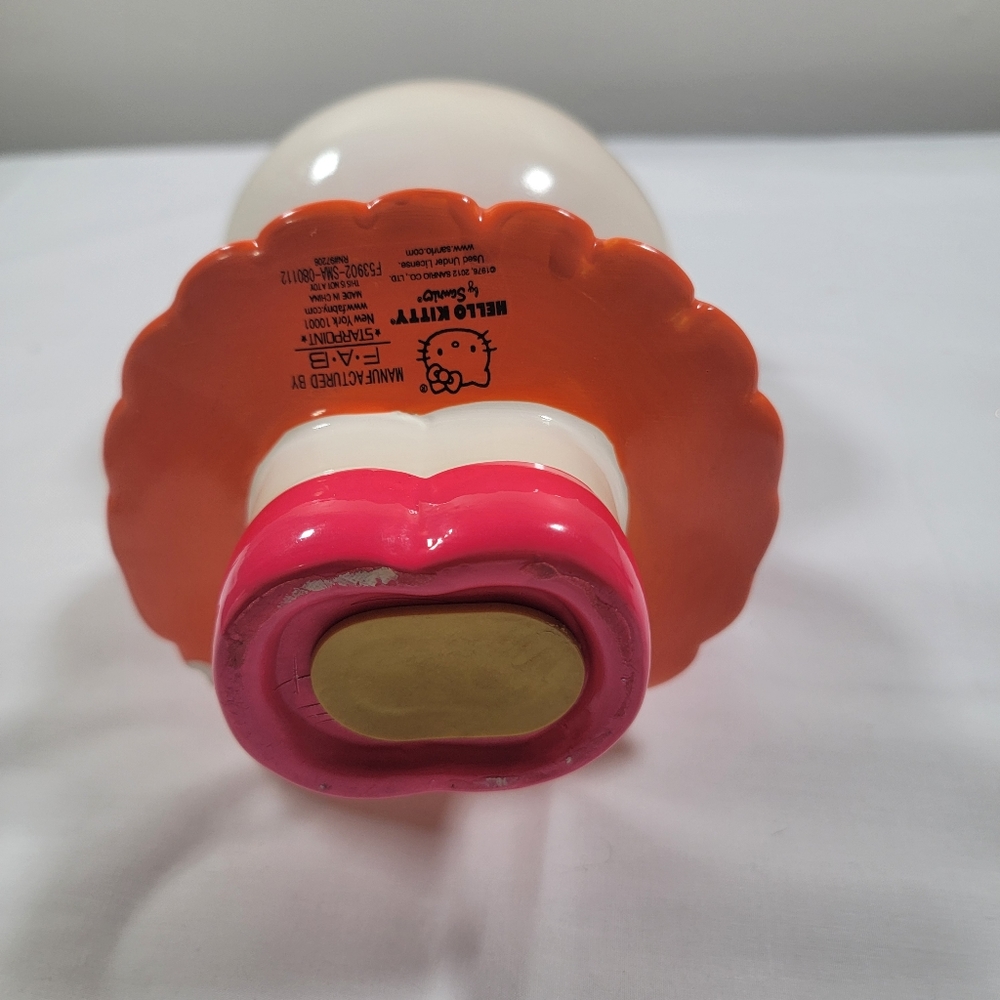 Hello Kitty Sanrio Ceramic Coin Bank 9" FAB 1978 2012 Pink Dress Bow Piggy - Picture 9 of 11